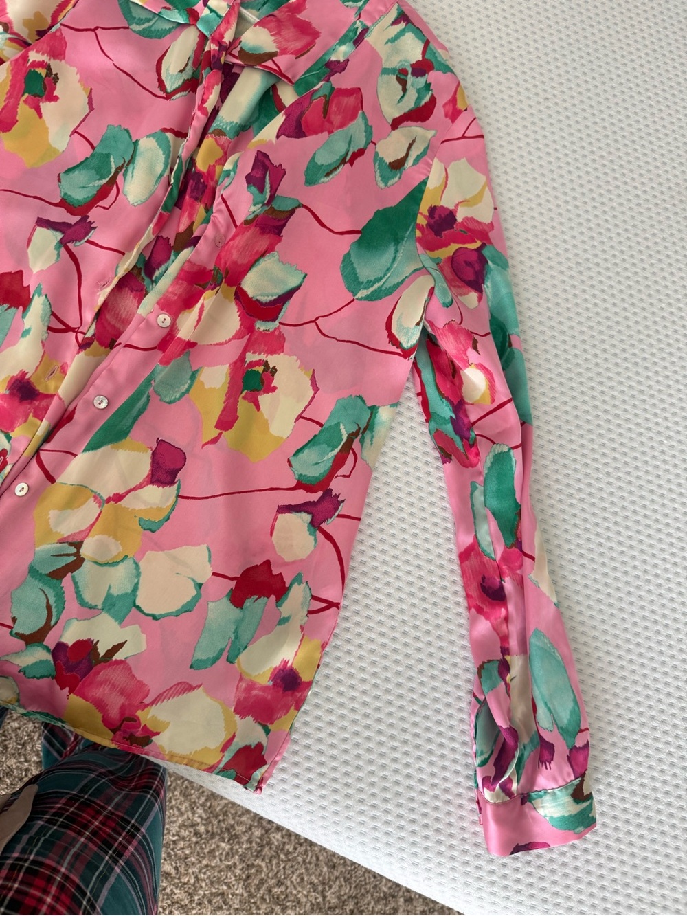 ZARA Multicolor Floral Print Blouse in Pink, Green & Cream - Picture 3 of 6